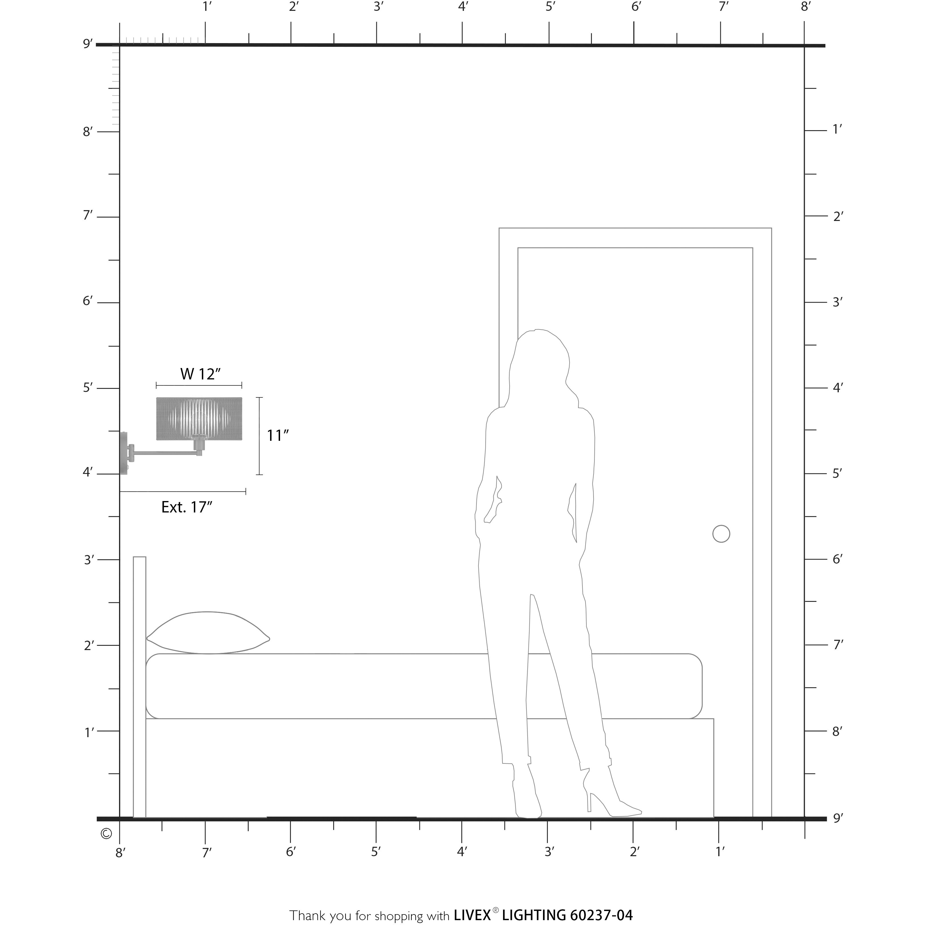 Acordia 17 inch 40.00 watt Black Swing Arm Wall Lamp Wall Light