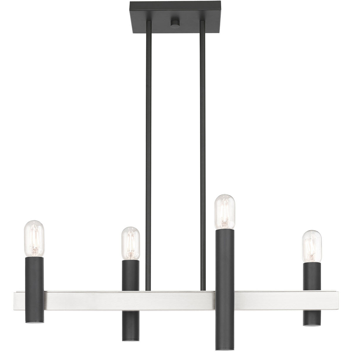 Helsinki 4 Light 8 inch Scandinavian Gray with Brushed Nickel Accents Chandelier Ceiling Light