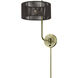 Acordia 17 inch 40 watt Antique Brass Swing Arm Wall Lamp Wall Light
