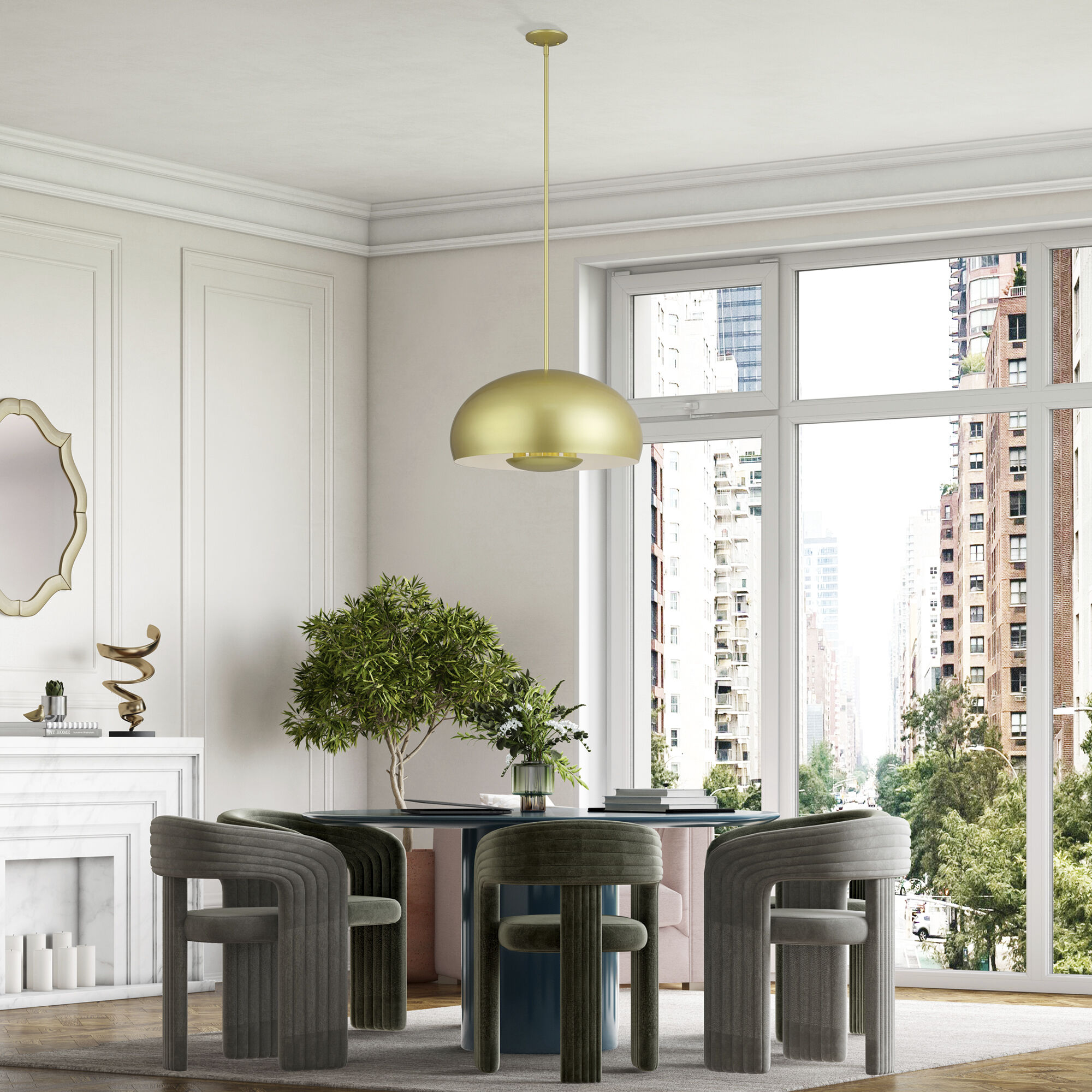 Domma 4 Light 22.5 inch Soft Gold Pendant Ceiling Light