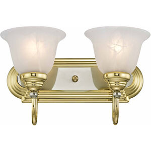 Belmont 2 Light 14 inch Polished Brass & Polished Chrome Bath Vanity Wall Light