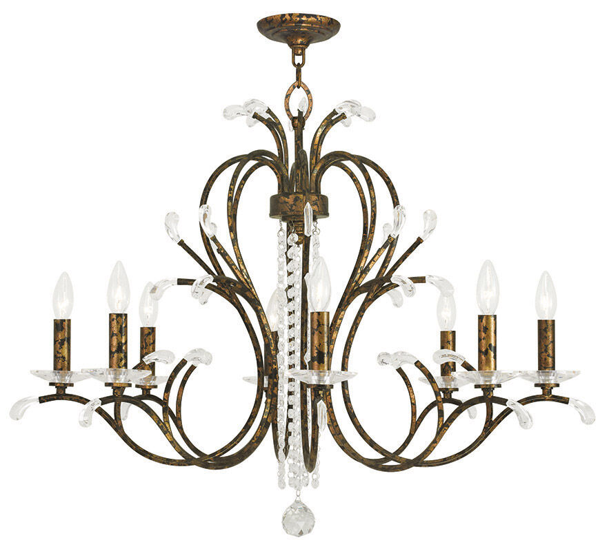 Serafina 8 Light 33 inch Hand Applied Venetian Golden Bronze Chandelier Ceiling Light