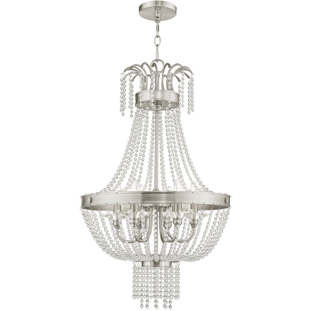 Valentina 6 Light 18 inch Brushed Nickel Pendant Ceiling Light