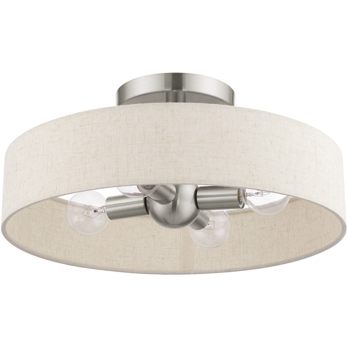 Venlo 4 Light 14 inch Brushed Nickel Semi Flush Ceiling Light
