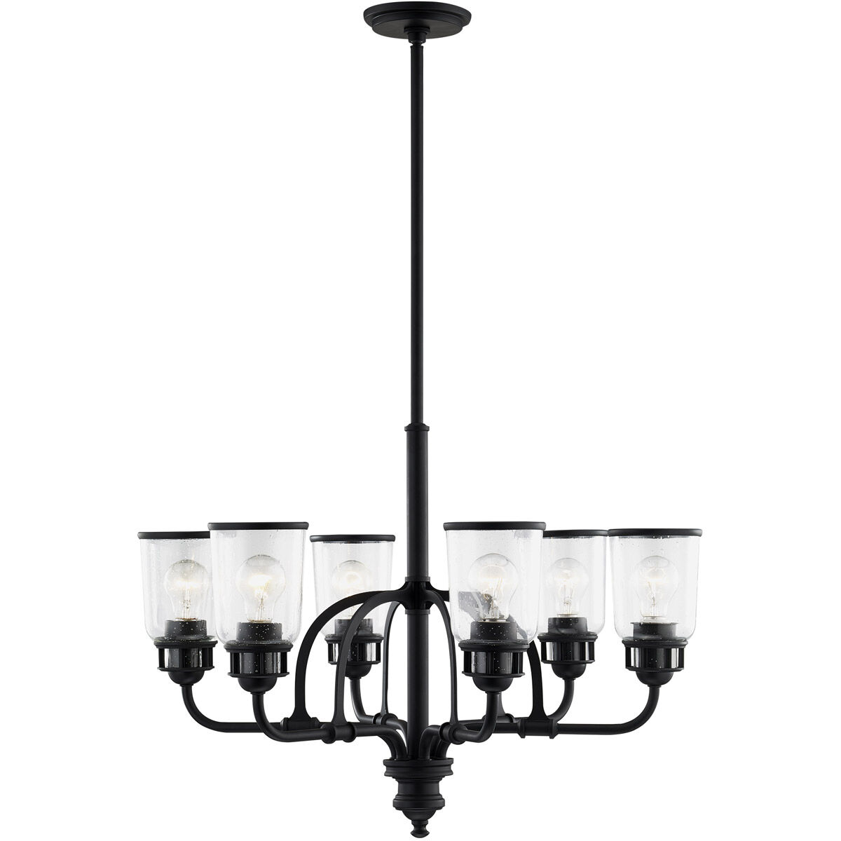 Lawrenceville 6 Light 26 inch Black Chandelier Ceiling Light