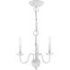 Windsor 3 Light 14 inch Antique White Mini Chandelier Ceiling Light
