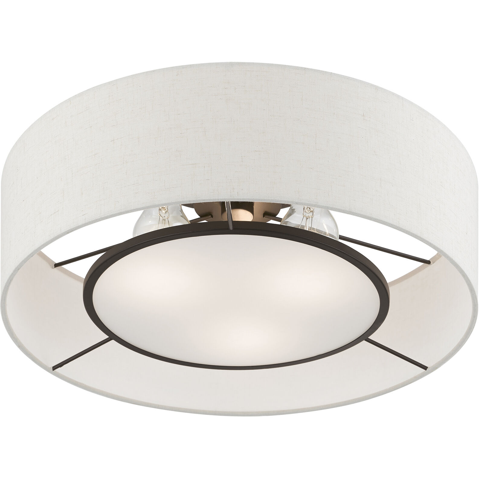 Ellsworth 3 Light 17 inch English Bronze Semi-Flush Ceiling Light