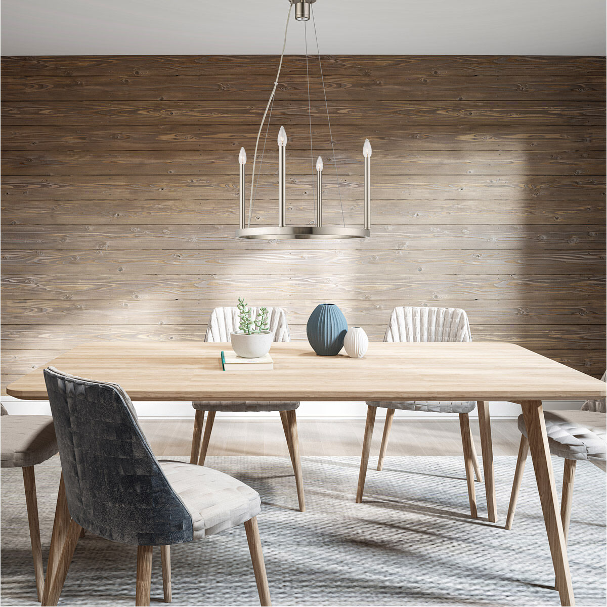 Alpine 5 Light 20 inch Brushed Nickel Chandelier Ceiling Light