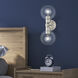 Downtown 2 Light 7 inch Brushed Nickel Vanity Sconce Wall Light, Sphere