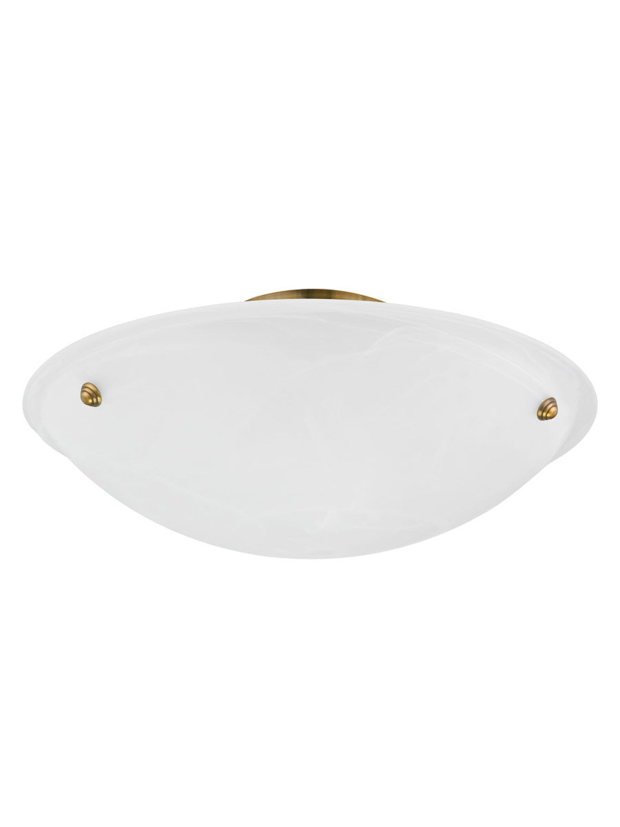 Oasis 3 Light 20 inch Antique Brass Semi-Flush Mount Ceiling Light