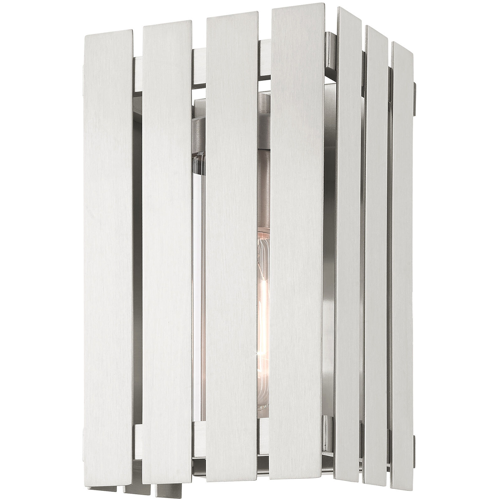 Greenwich 1 Light 10 inch Brushed Nickel Outdoor Wall Lantern
