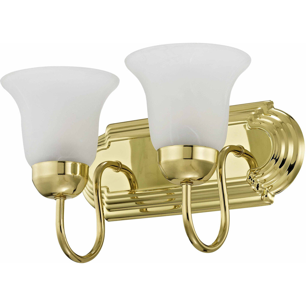 Riviera 2 Light 14 inch Polished Brass Bath Vanity Wall Light