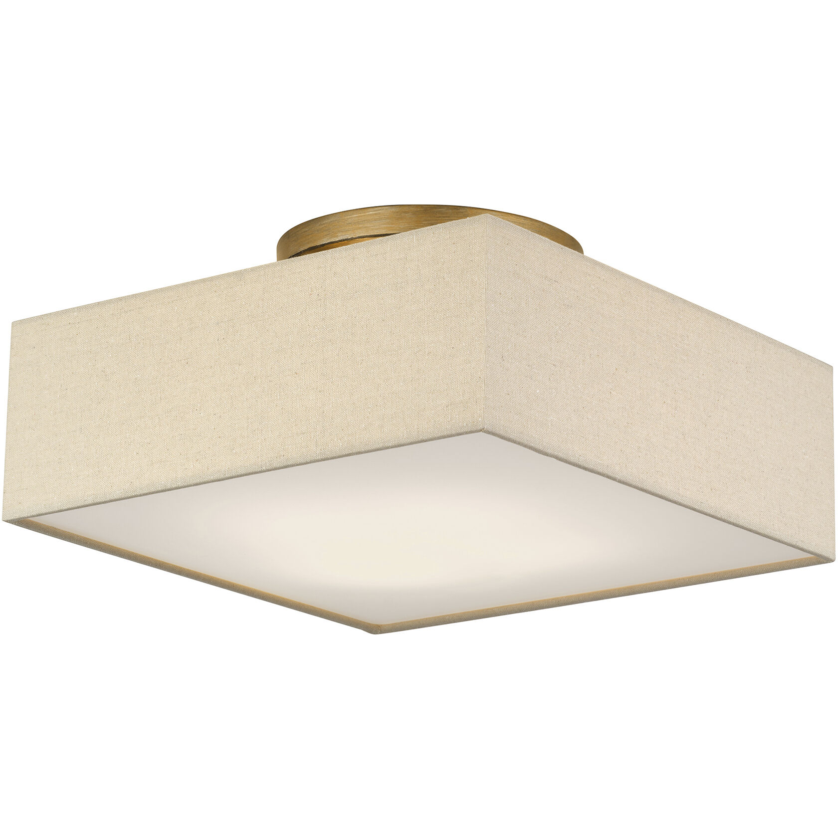 Summit 4 Light 15 inch Antique Gold Leaf Semi Flush Mount Ceiling Light, Large