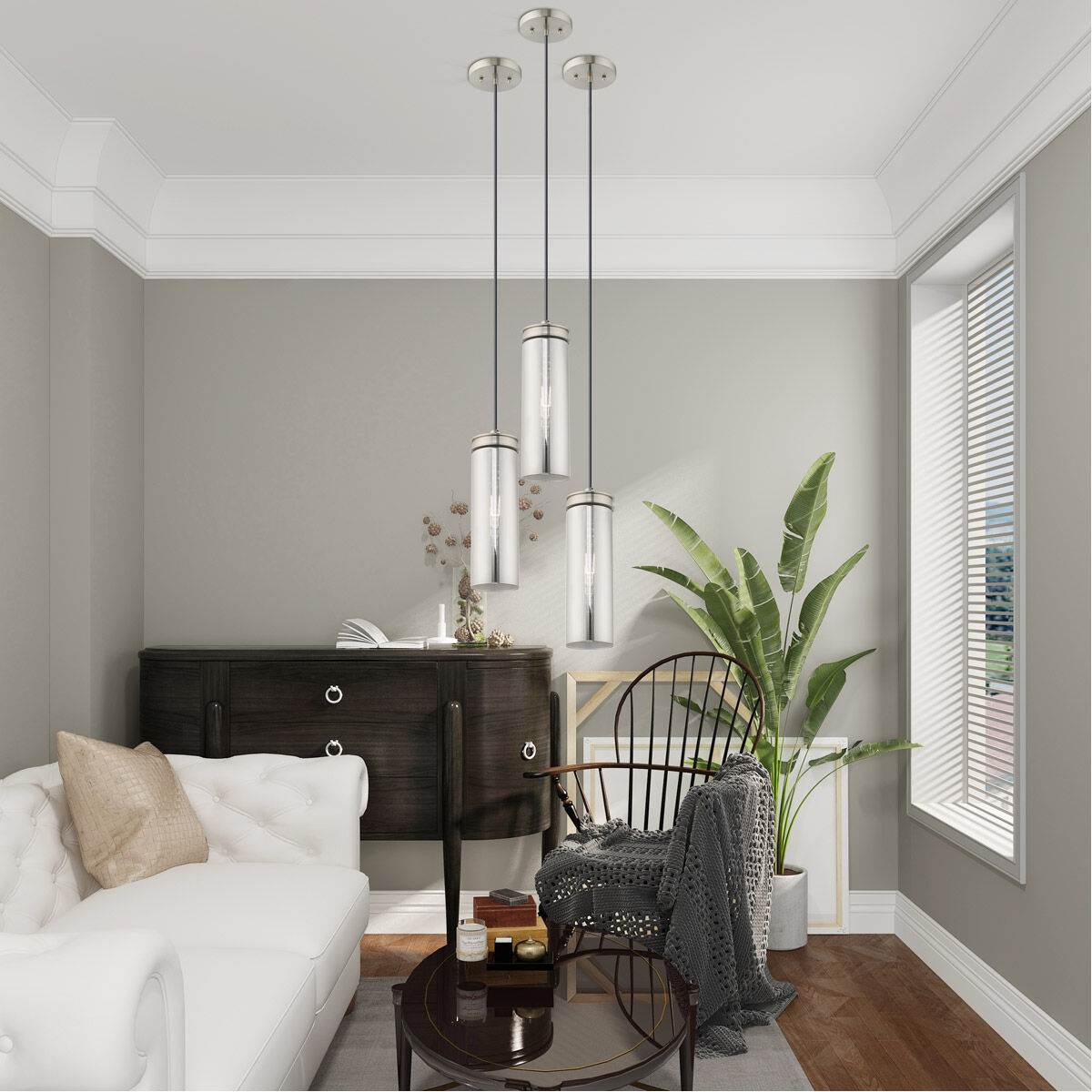 Art Glass 1 Light 5 inch Brushed Nickel Mini Pendant Ceiling Light