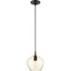 Pendants 1 Light 8 inch English Bronze with Antique Brass Accents Pendant Ceiling Light