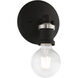 Lansdale 1 Light 5 inch Black with Brushed Nickel Accents Single Vanity Sconce Wall Light, Single