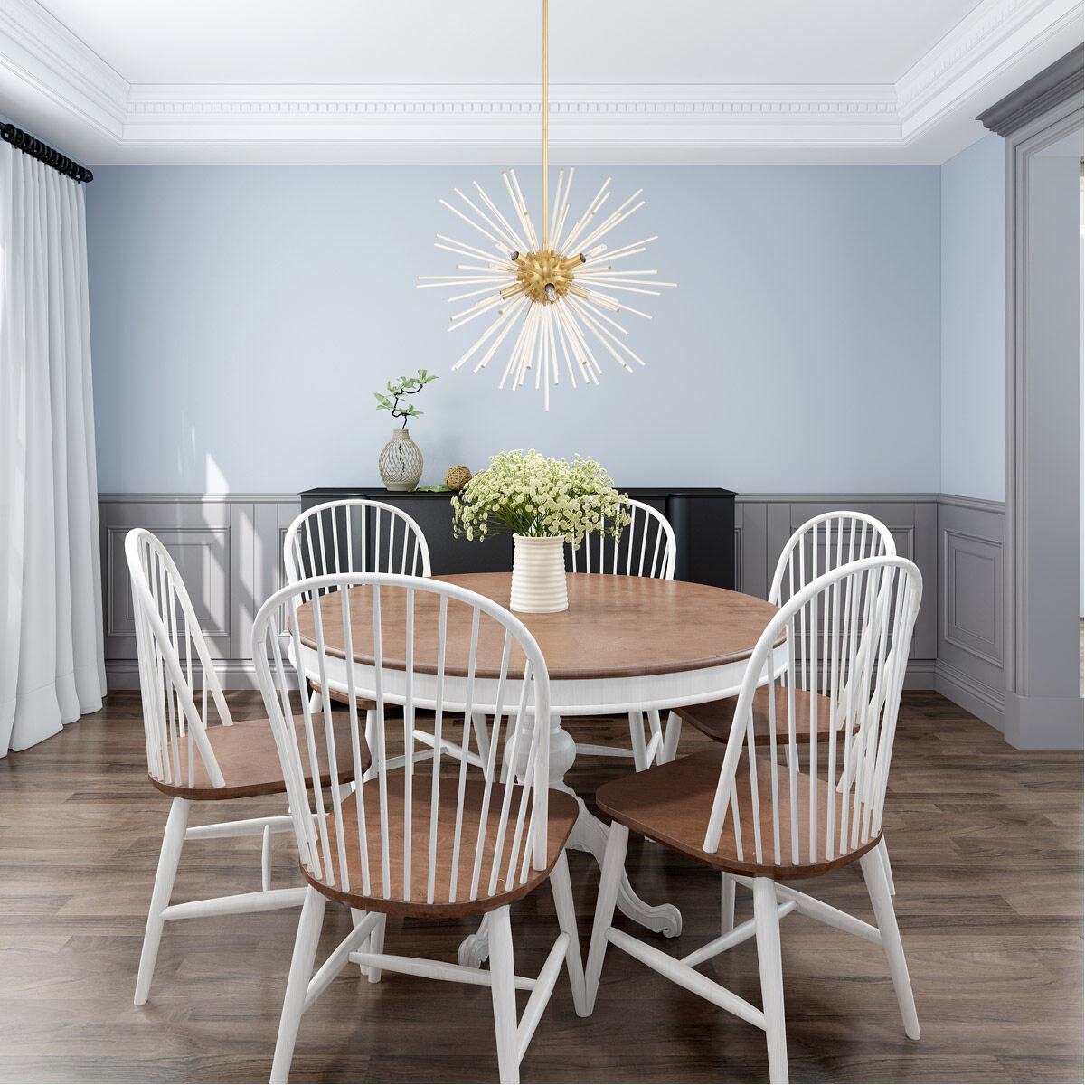 Utopia 8 Light 26 inch Satin Brass Pendant Chandelier Ceiling Light