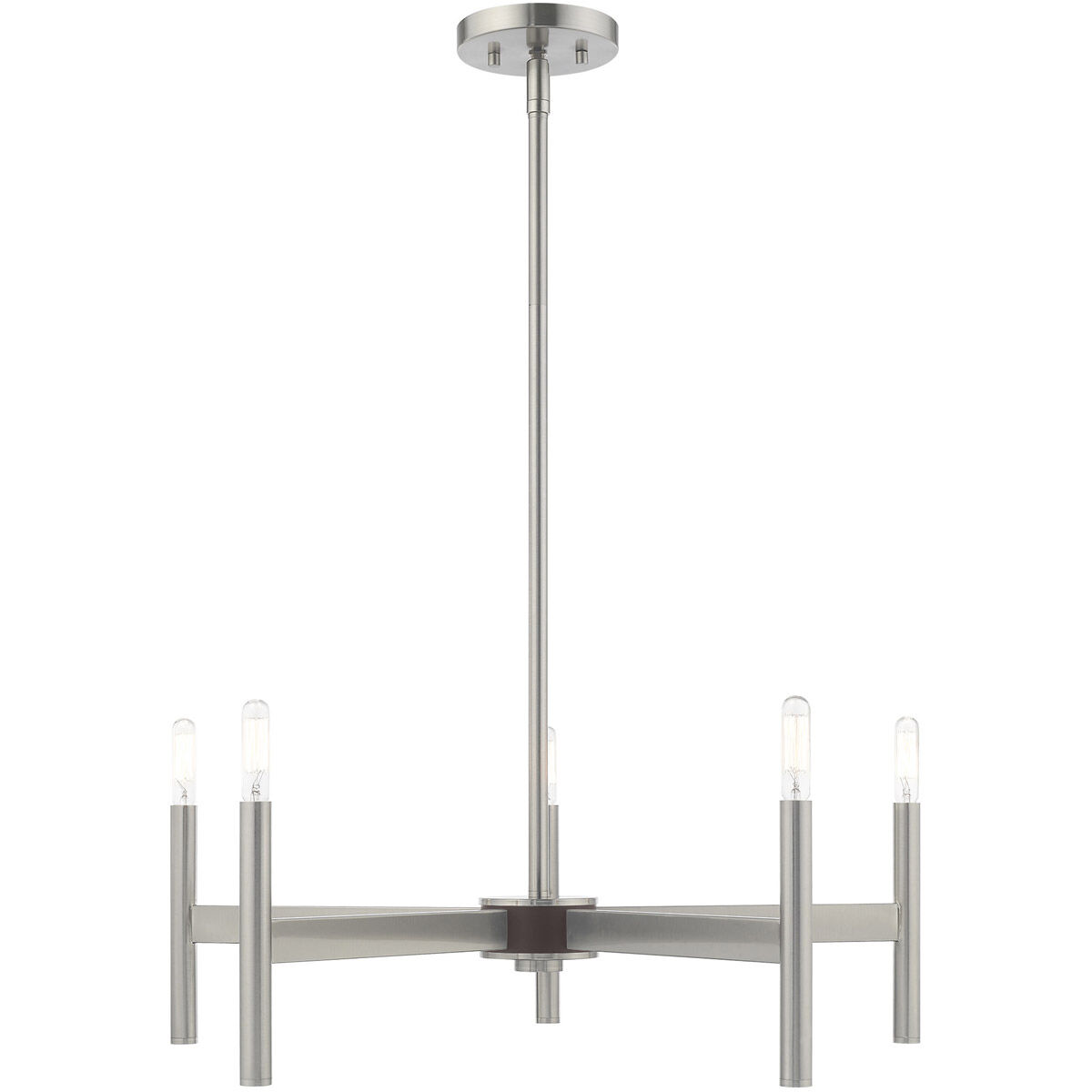 Copenhagen 5 Light 25 inch Brushed Nickel Chandelier Ceiling Light