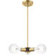 Copenhagen 3 Light 13 inch Satin Brass Mini Chandelier Ceiling Light