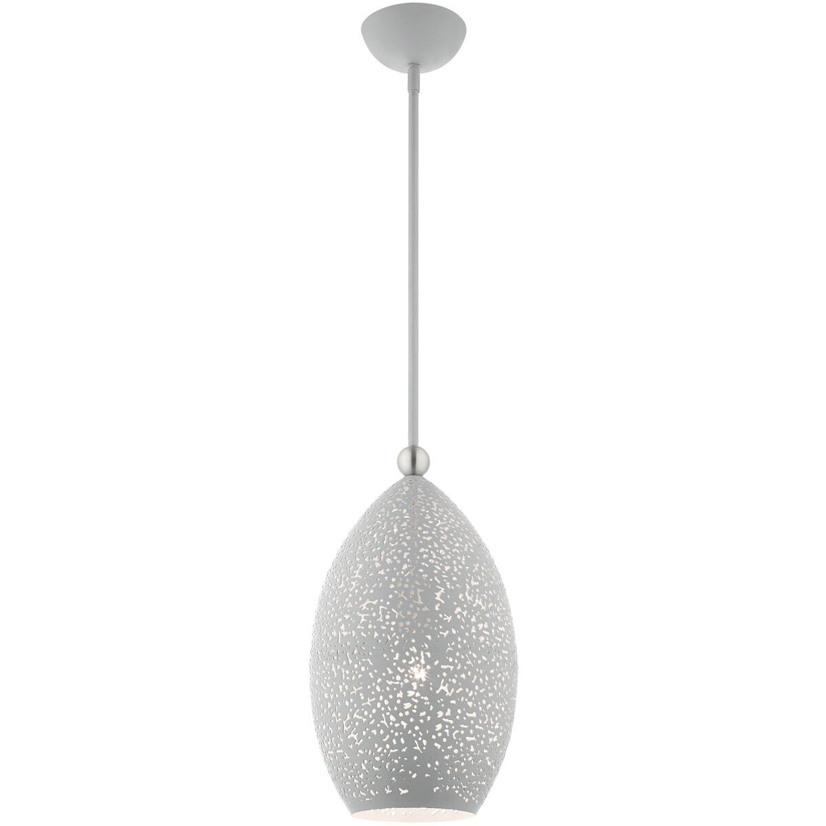 Charlton 1 Light 9 inch Nordic Gray with Brushed Nickel Accents Pendant Ceiling Light