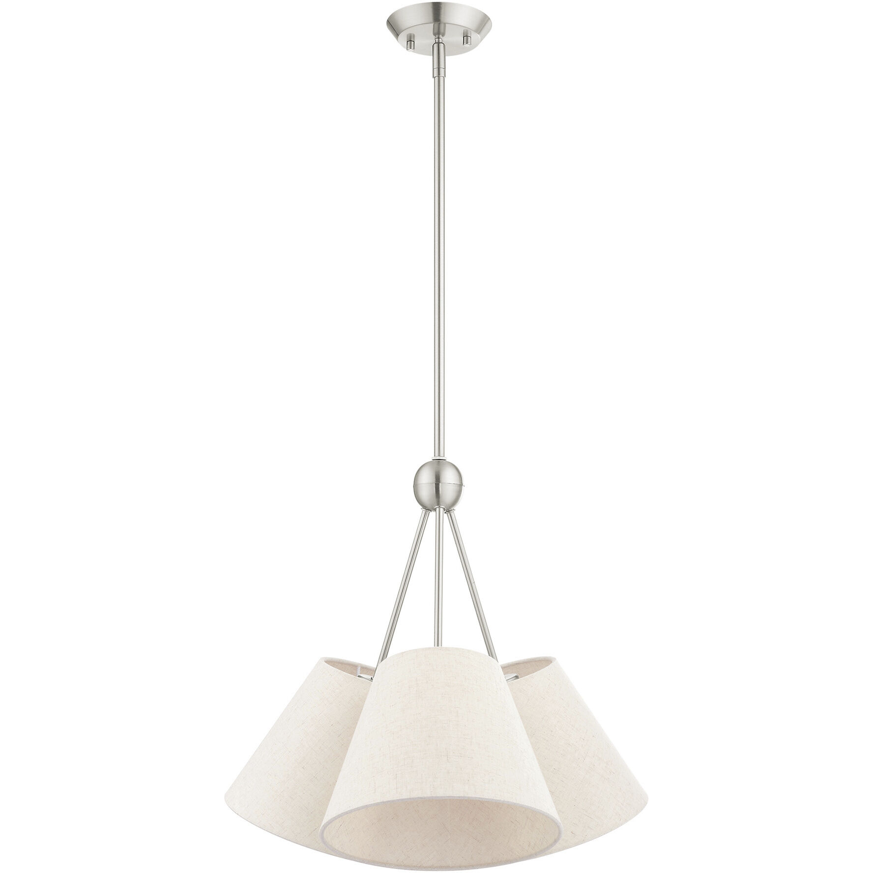 Prato 3 Light 21 inch Brushed Nickel Chandelier Ceiling Light