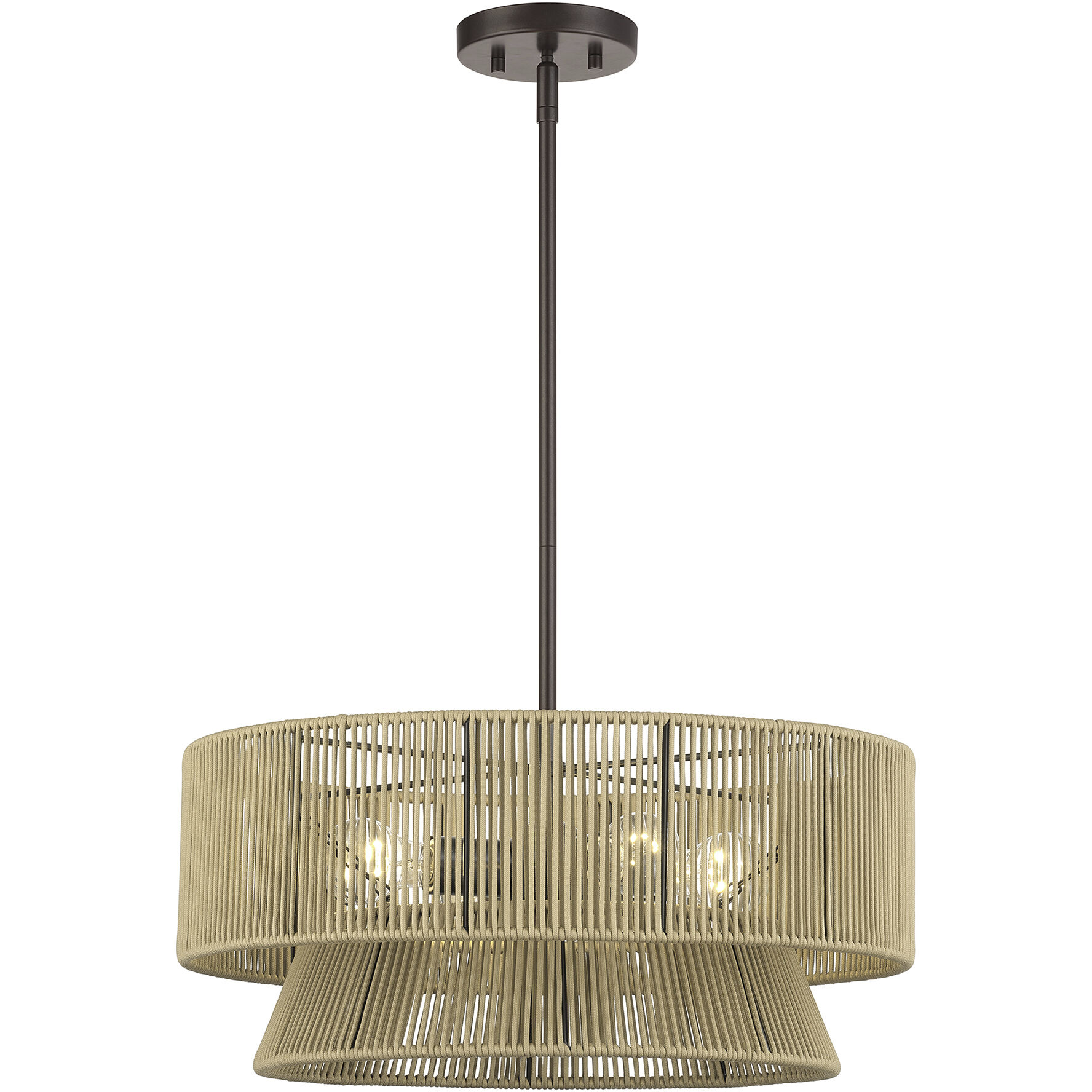 Florell 4 Light 20 inch English Bronze Pendant Chandelier Ceiling Light