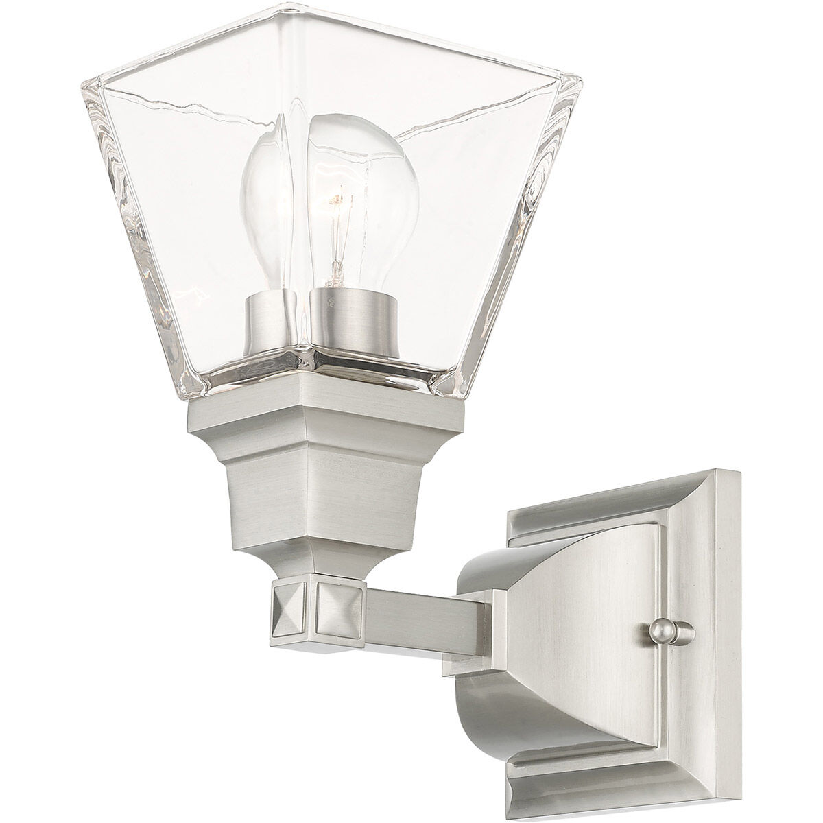 Mission 1 Light 5 inch Brushed Nickel Sconce Wall Light