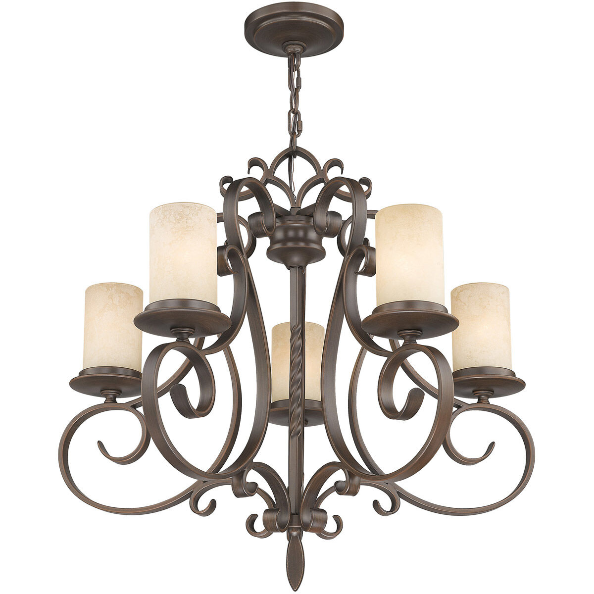 Millburn Manor 5 Light 26 inch Imperial Bronze Chandelier Ceiling Light
