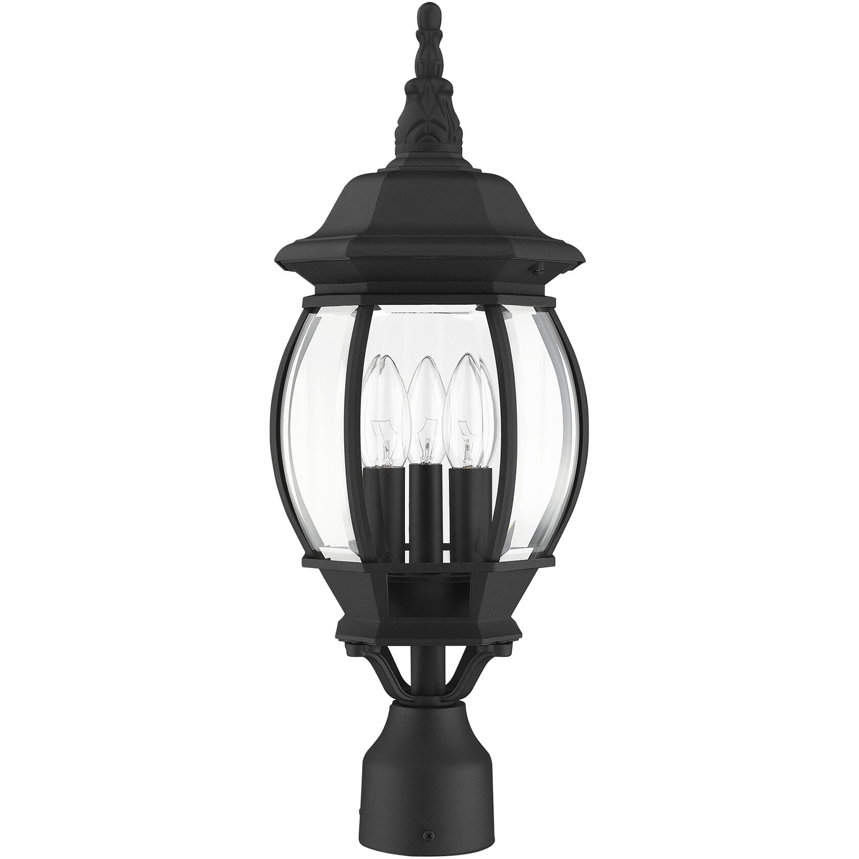 Frontenac 3 Light 21 inch Textured Black Outdoor Post Top Lantern