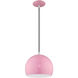 Allison 1 Light 10 inch Shiny Pink Mini Pendant Ceiling Light