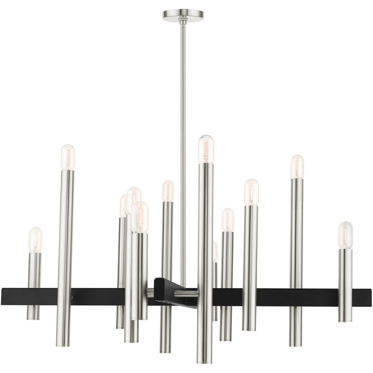 Helsinki 12 Light 44 inch Brushed Nickel Chandelier Ceiling Light