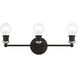 Lansdale 3 Light 20 inch Black with Brushed Nickel Accents Vanity Sconce Wall Light