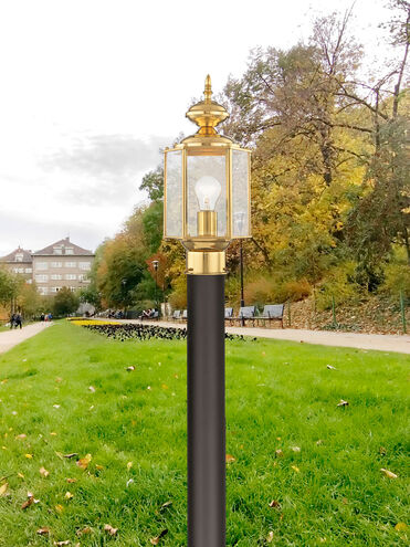 Outdoor Basics 1 Light 15 inch Polished Brass Outdoor Post Top Lantern