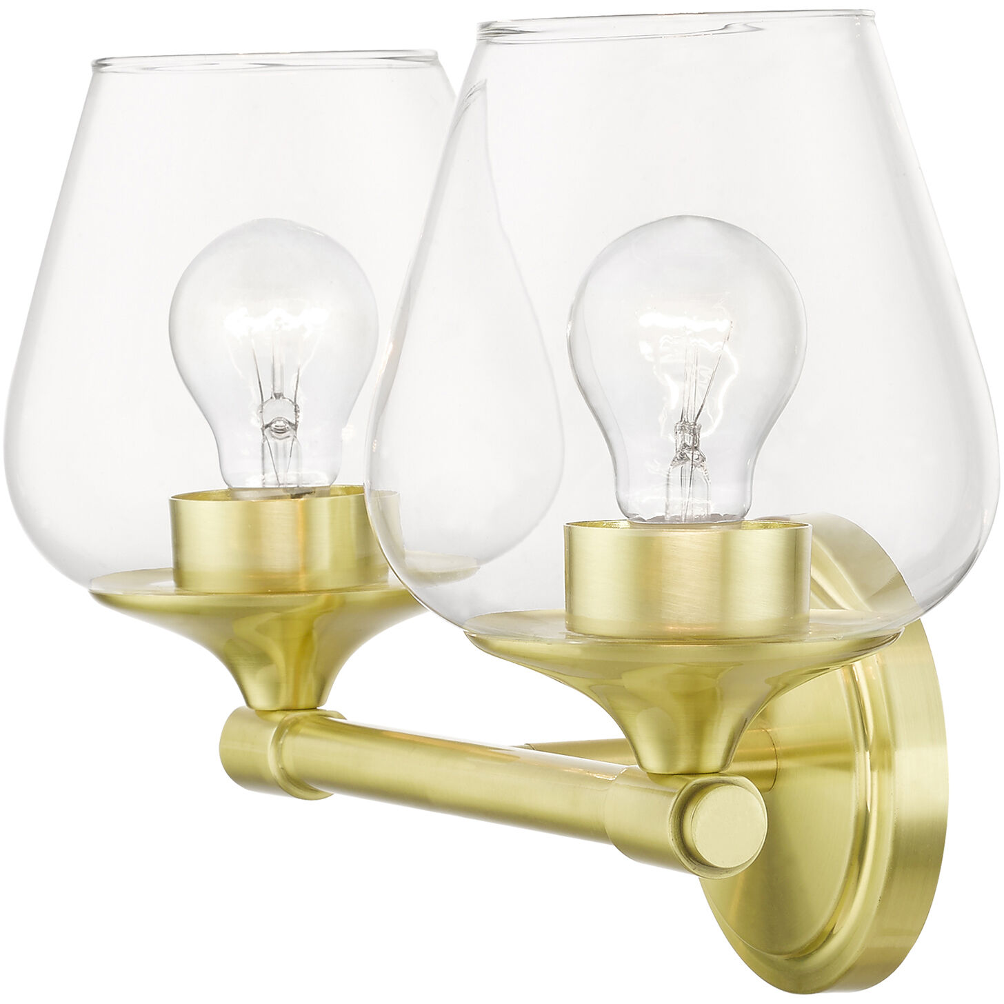 Willow 2 Light 15 inch Satin Brass Vanity Sconce Wall Light