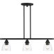 Montgomery 3 Light 30 inch Black Linear Chandelier Ceiling Light