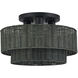 Weavington 3 Light 15 inch Black Semi Flush Mount Ceiling Light, Large