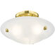 Oasis 3 Light 12 inch Polished Brass Semi-Flush Mount Ceiling Light