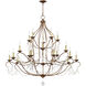 Chesterfield 20 Light 46 inch Hand Applied Venetian Golden Bronze Chandelier Ceiling Light