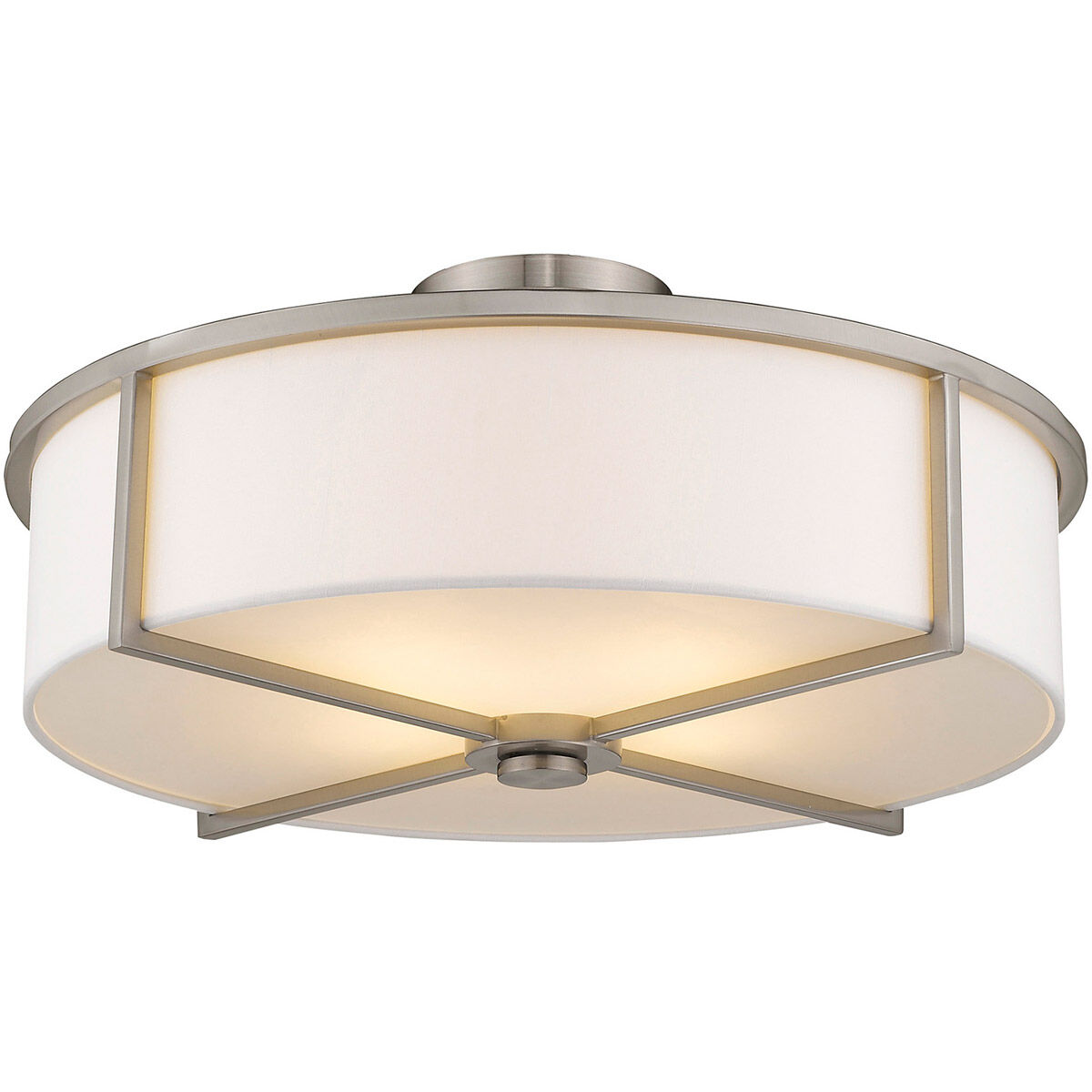 Wesley 3 Light 16 inch Brushed Nickel Semi-Flush Mount Ceiling Light