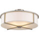 Wesley 3 Light 16 inch Brushed Nickel Semi-Flush Mount Ceiling Light