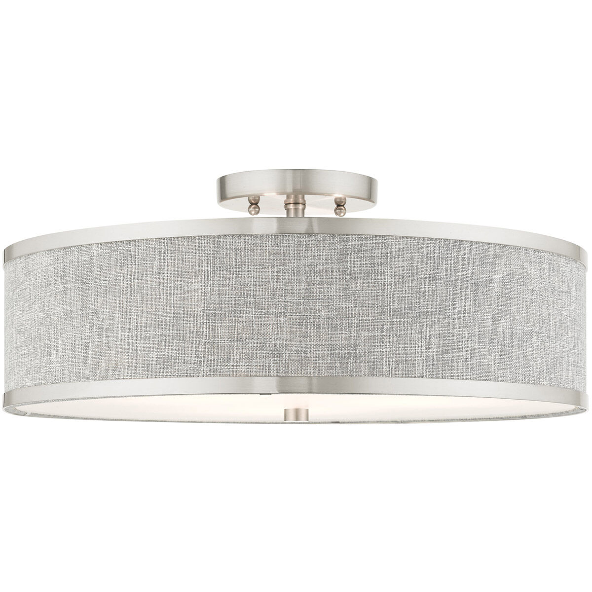 Park Ridge 3 Light 18 inch Brushed Nickel Semi Flush Ceiling Light