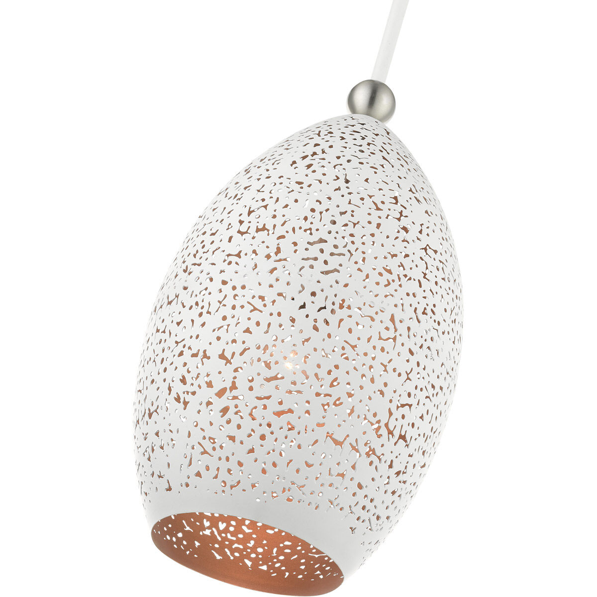 Charlton 1 Light 9 inch White with Brushed Nickel Accents Pendant Ceiling Light