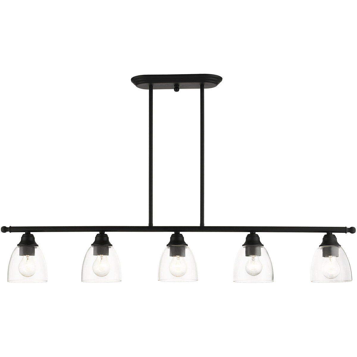 Montgomery 5 Light 45 inch Black Linear Chandelier Ceiling Light