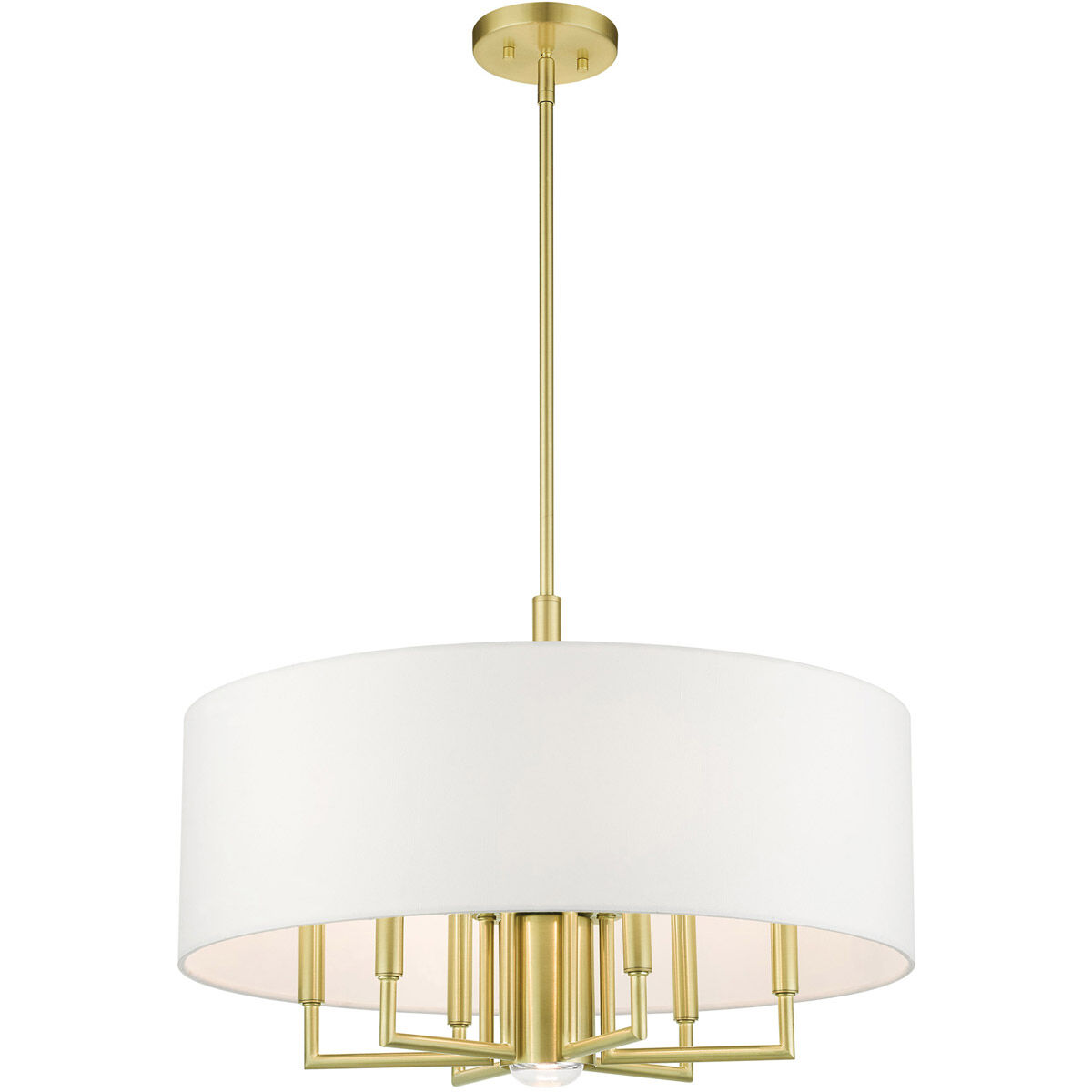 Meridian 7 Light 24 inch Satin Brass Pendant Chandelier Ceiling Light