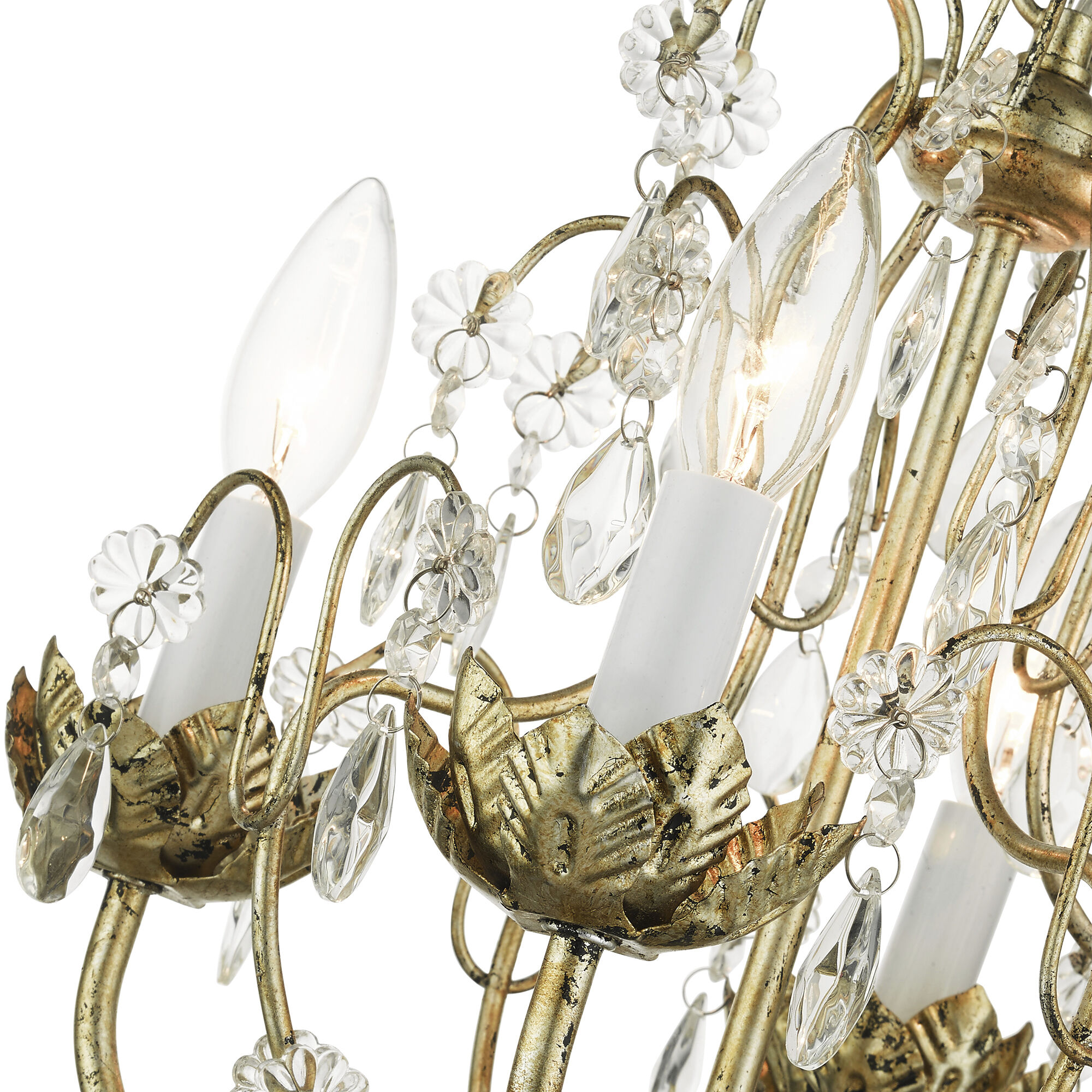 Acanthus 4 Light 14 inch Winter Gold Chandelier Ceiling Light