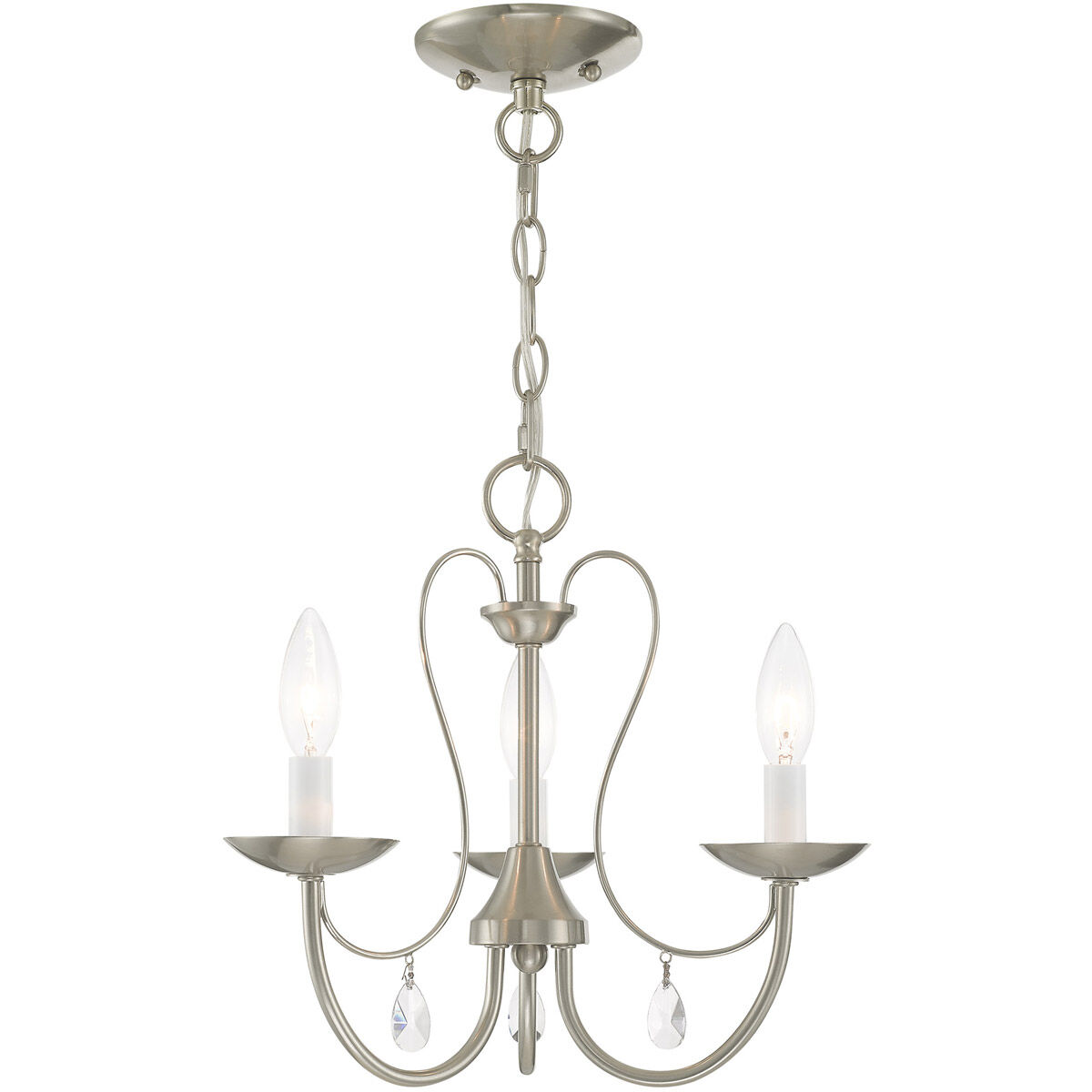 Mirabella 3 Light 15 inch Brushed Nickel Chandelier Ceiling Light