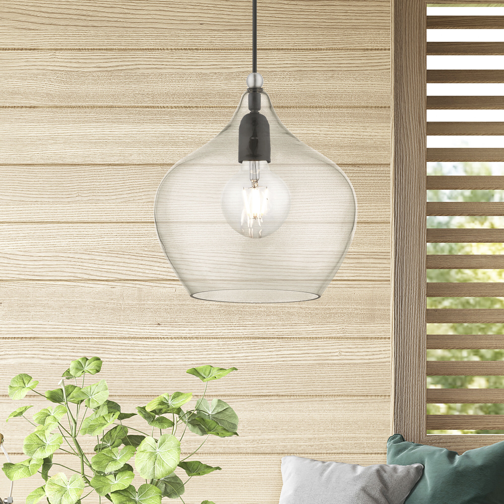 Aldrich 1 Light 10 inch Black with Brushed Nickel Accent Pendant Ceiling Light