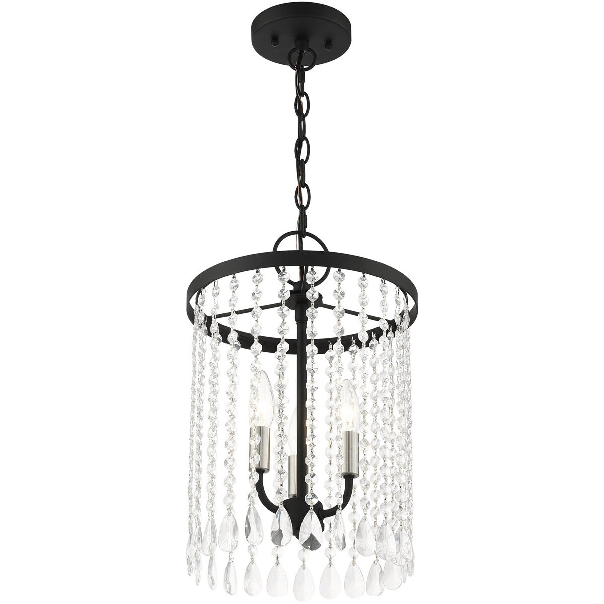 Elizabeth 3 Light 11 inch Black Pendant Chandelier Ceiling Light