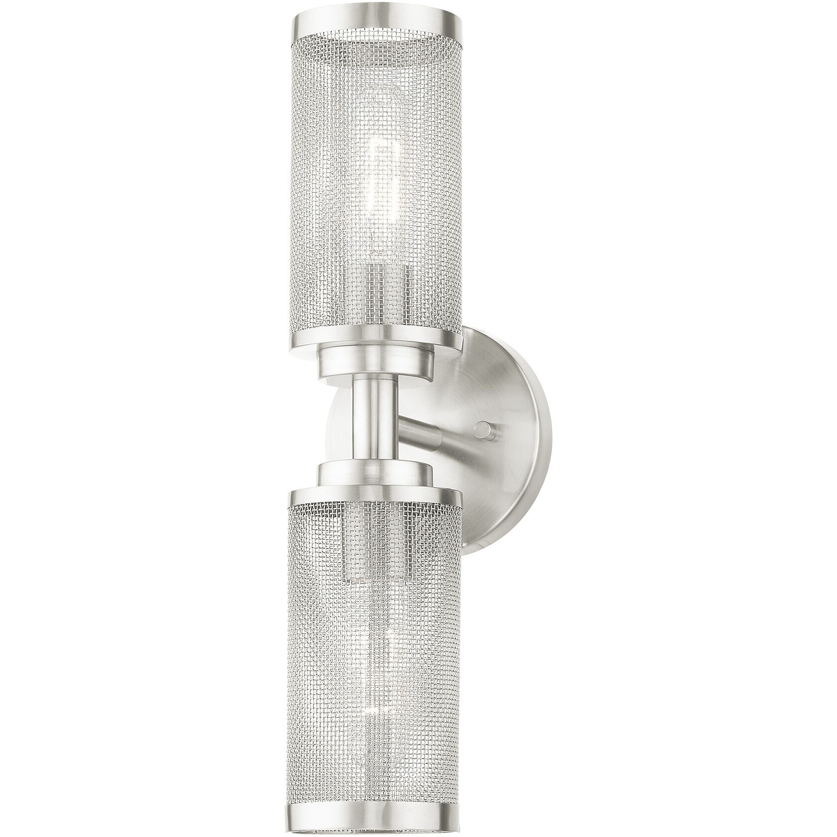 Industro 2 Light 5 inch Brushed Nickel Sconce Wall Light