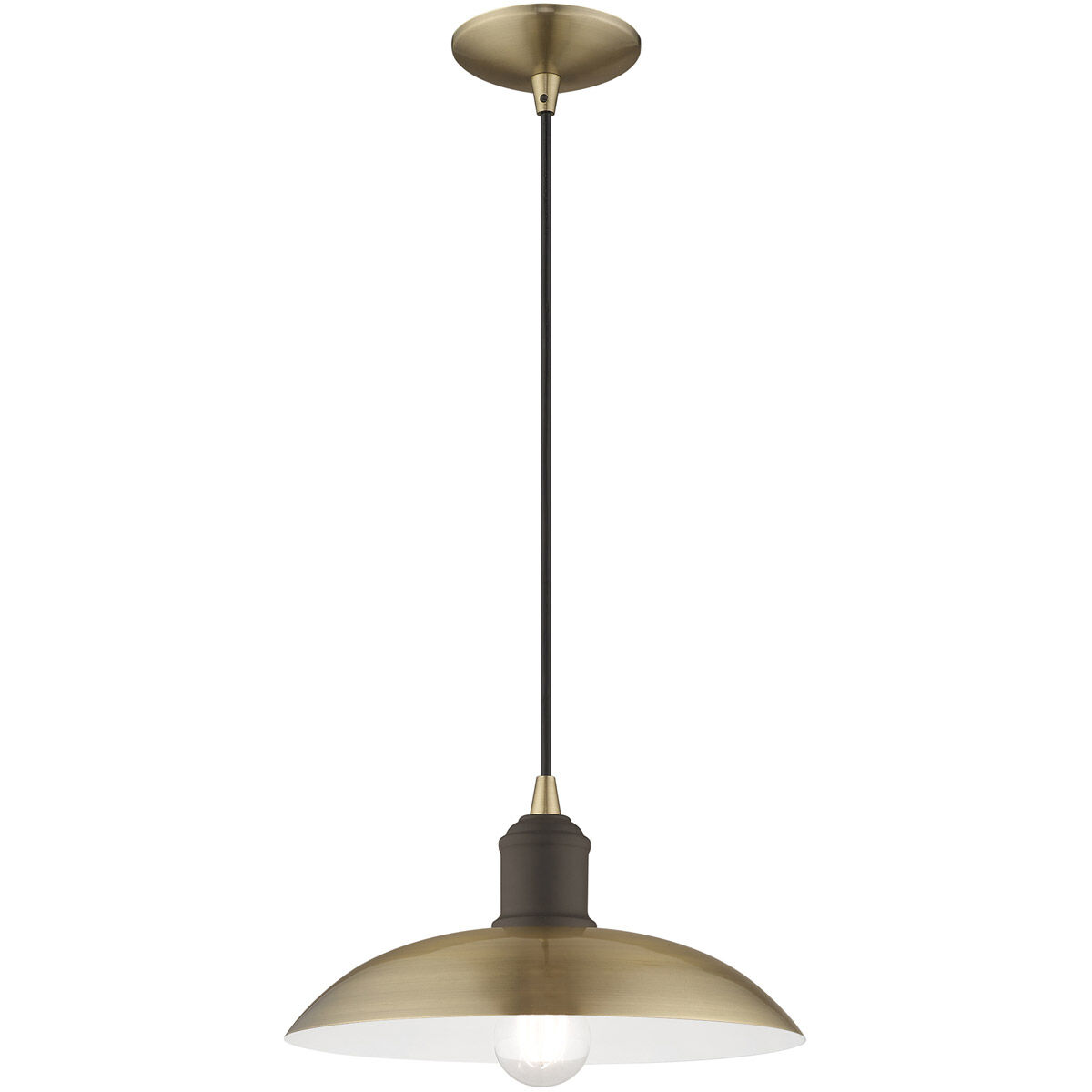 Allison 1 Light 12.5 inch Antique Brass Mini Pendant Ceiling Light
